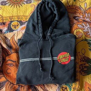 Santa Cruz Skateboards Black Hoodie with Red Logo